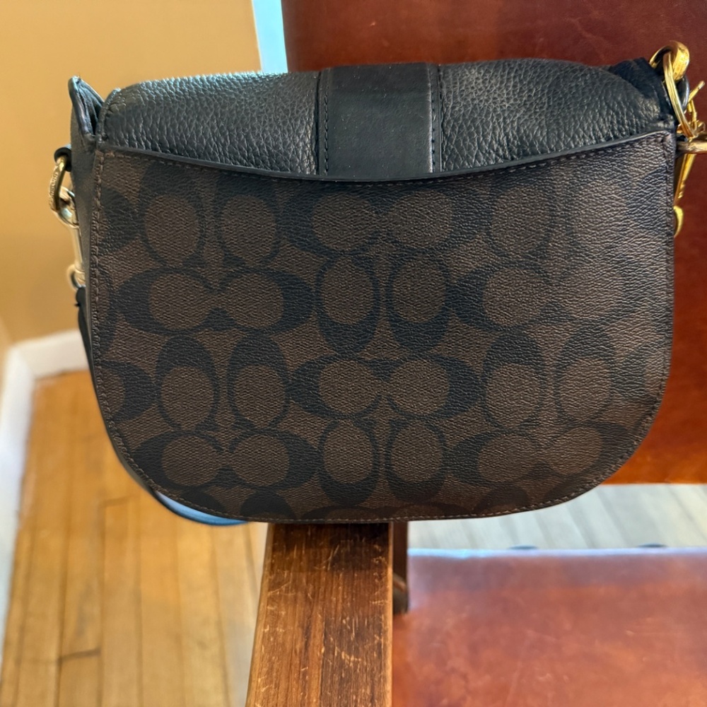 Coach Georgie Saddlebag in Dark Brown/Black - Picture 5 of 11